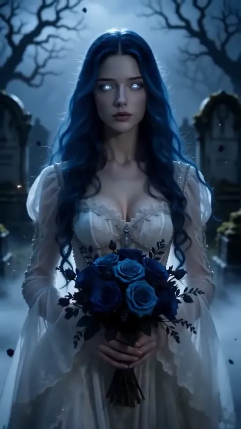 Moments from two reference clips, the transformation and the graveyard walk. Not results made from an upload. — 3 The ghost bride